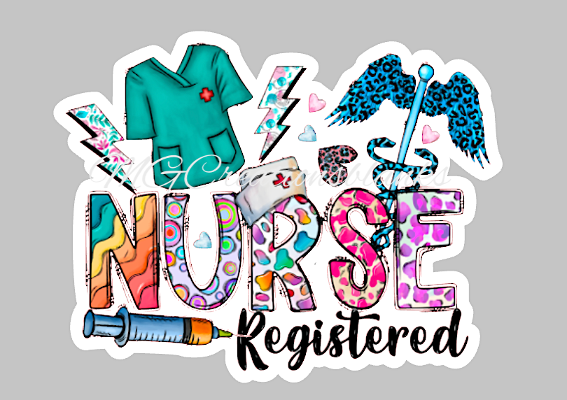 Registered Nurse acrylic blanks for badge reels & vinyl decal, acrylic blank, decal, vinyl decal, cast acrylic, reel, Nurse badge reel