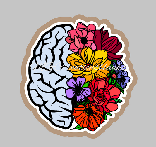 Brain clear acrylic blanks for badge reels & vinyl decal, acrylic blank, decal, vinyl decal, brain decal, cast acrylic, brain badge reel