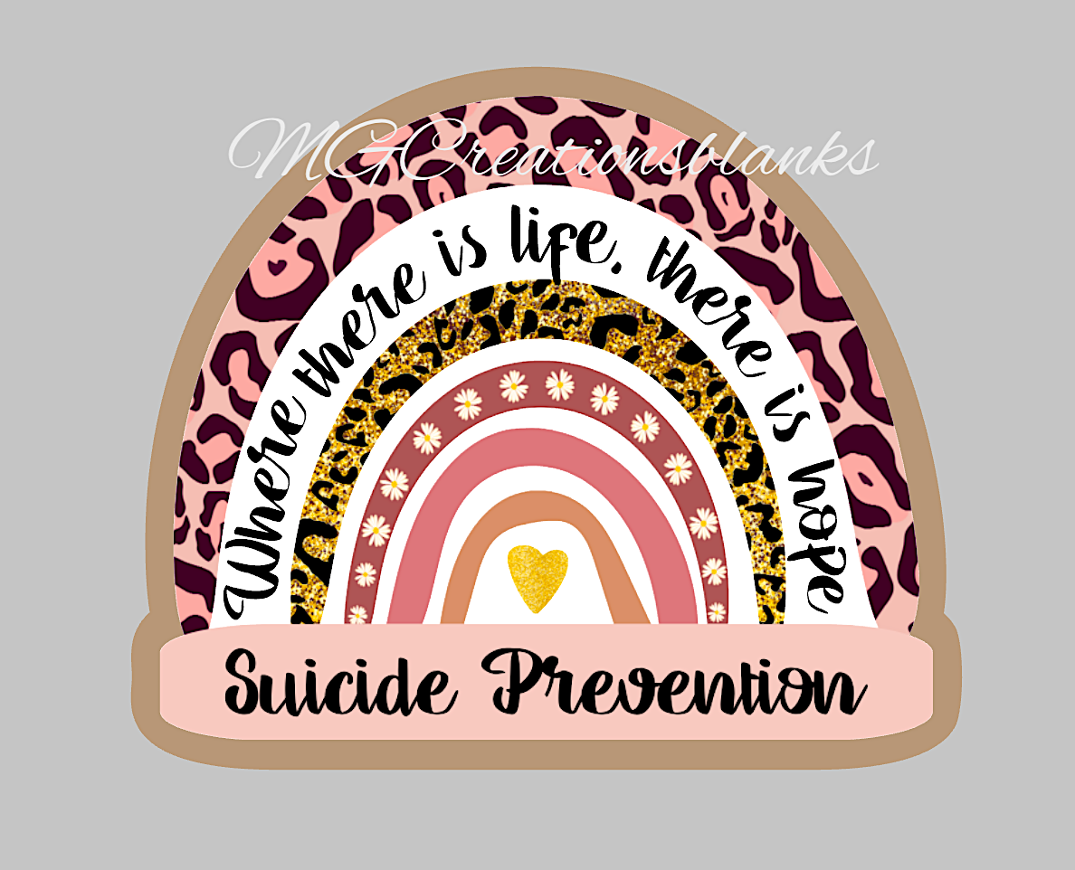 Suicide prevention awareness clear acrylic blanks & vinyl decal, acrylic blank, decal, vinyl decal, cast acrylic, suicide prevention badge reel, acrylic blank