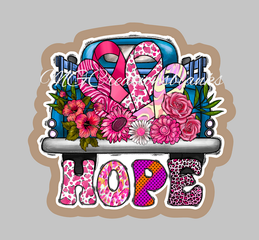 Breast cancer awareness clear acrylic blanks & vinyl decal, acrylic blank, decal, vinyl decal, hope cast acrylic, cancer awareness badge reel, hope acrylic blank
