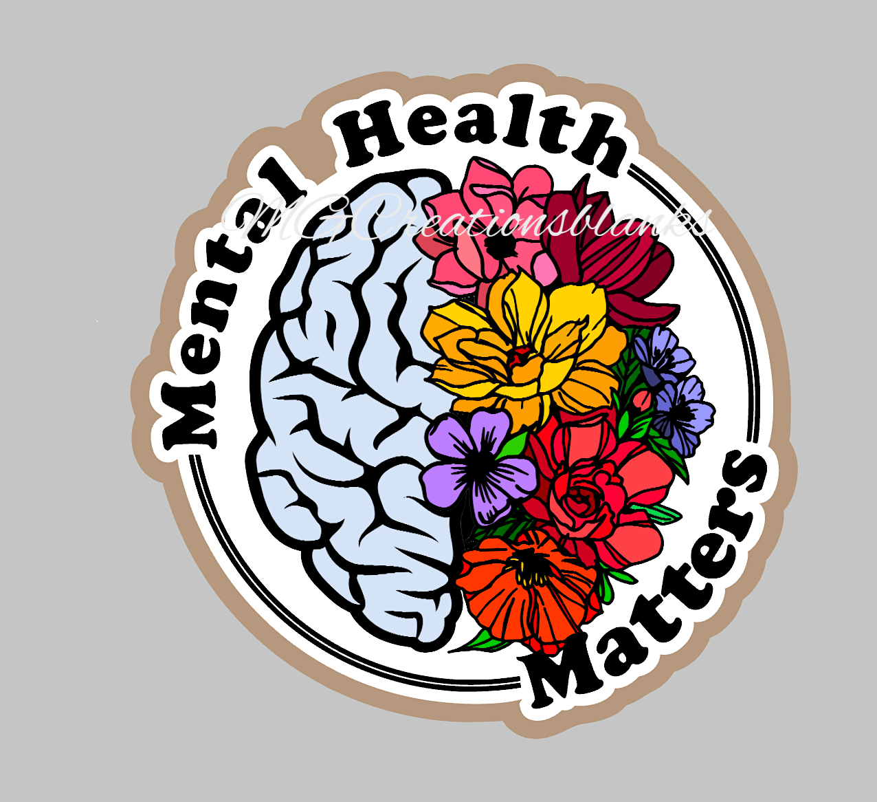 Mental Health clear acrylic blank for badge reels & vinyl decal, acrylic blank, decal, vinyl decal, brain decal, cast acrylic, brain reel