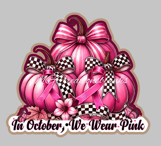 Breast cancer awareness, Pink Pumpkin clear acrylic blanks for badge reels with matching vinyl decal, acrylic blank, decal, vinyl decal, Cancer awareness, Cancer acrylic blank