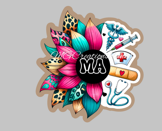 Medical assistant clear acrylic blank for badge reels & vinyl decal, MA acrylic blank, MA decal, vinyl decal, cast acrylic, reel, MA badge reel, Medical assistant clear acrylic blank