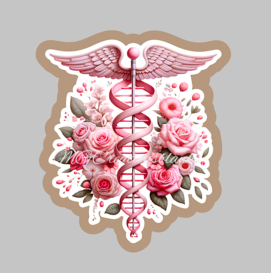 Nurse Caduceus medical acrylic blanks for badge reels & vinyl decal, acrylic blank, decal, vinyl decal, nurse cast acrylic, reel, Nurse Caduceus medical badge reel, Nurse Caduceus medical