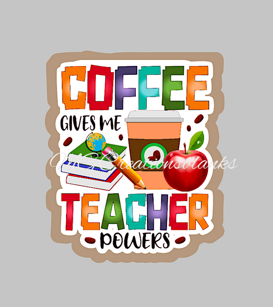 Teacher superpowers clear acrylic blanks for badge reels & vinyl decal, acrylic blank, decal, vinyl decal, cast acrylic, teacher badge reel