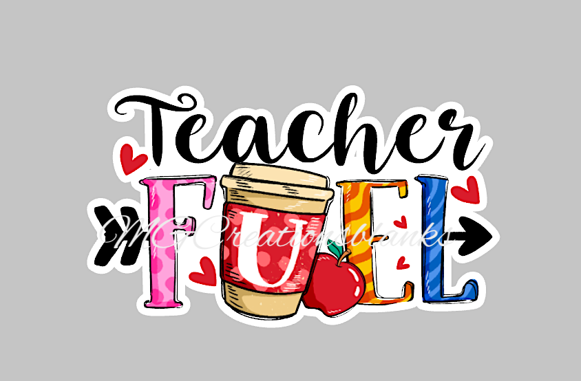 Teacher fuel acrylic blank for badge reels & vinyl decal, acrylic blank, decal, vinyl decal, cast acrylic, badge reel, Teacher badge reel