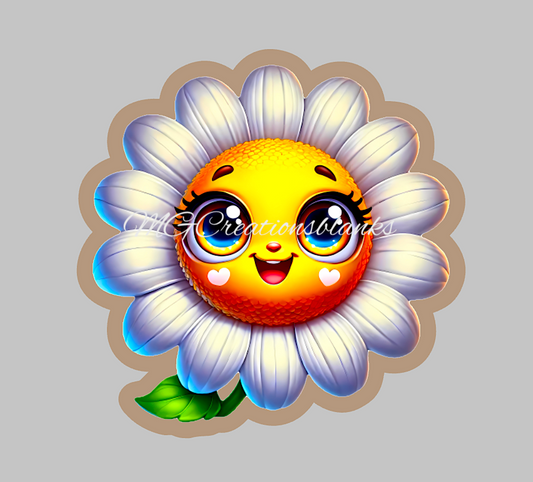 Daisy flower acrylic blank for badge reels & vinyl decal, Daisy flower acrylic blank, Daisy decal, vinyl decal, cast acrylic, badge reel, daisy flower badge reel