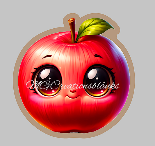 Teacher Apple clear acrylic blanks for badge reels & vinyl decal, acrylic blank, decal, vinyl decal, cast acrylic, apple badge reel, Back to school, teacher apple