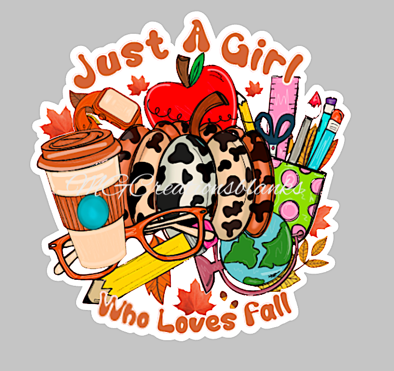 Teacher who loves fall clear acrylic blanks for badge reels & vinyl decal, acrylic blank, decal, vinyl decal, cast acrylic, teacher badge reel