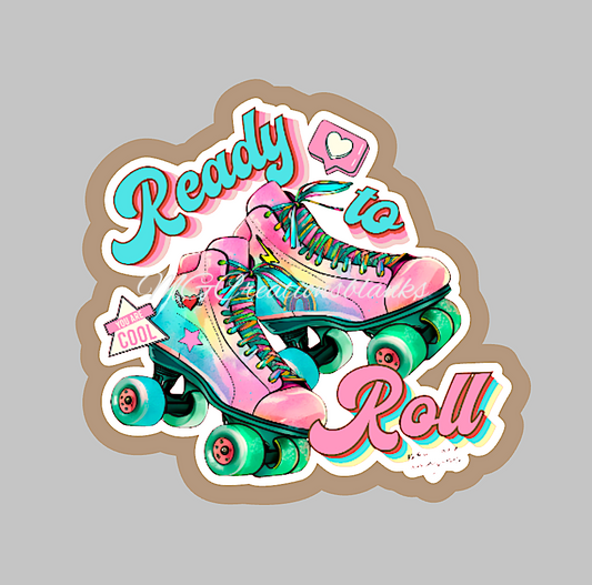 Ready To Roll Skates acrylic blanks for badge reels & vinyl decal, acrylic blank, decal, vinyl decal, cast acrylic, Skates badge reel