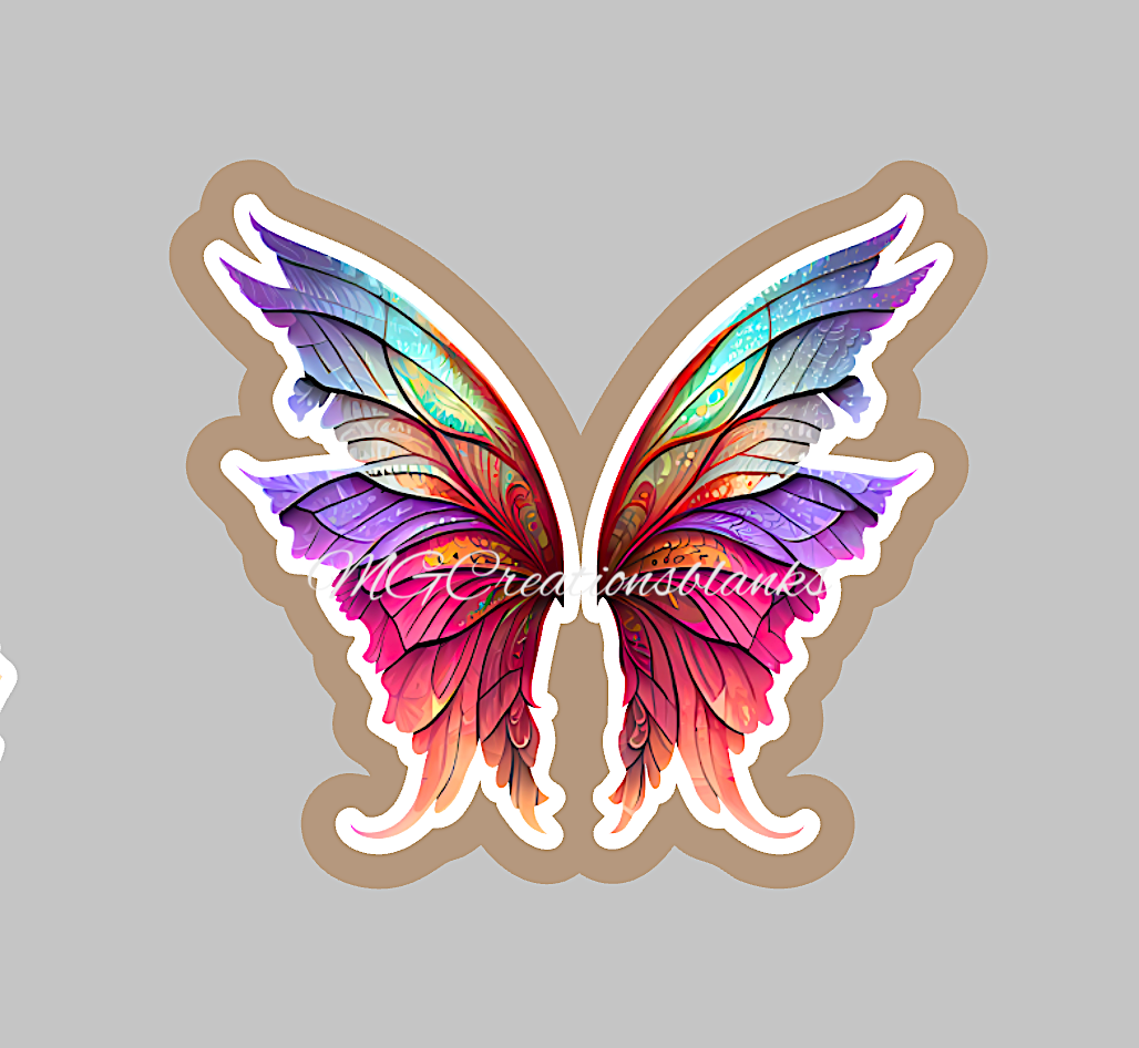 Fairy wings acrylic blank for badge reels & vinyl decal, acrylic blank, decal, vinyl decal, cast acrylic, reel, Hippie badge reel