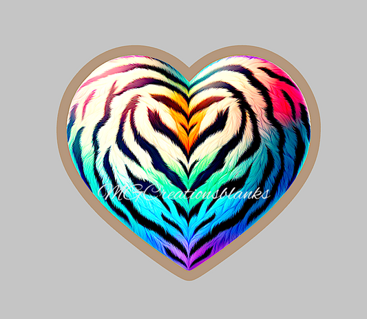 Tiger heart acrylic blanks for badge reels & vinyl decal, acrylic blank, decal, vinyl decal, Tiger heart clear cast acrylic, tiger badge reel