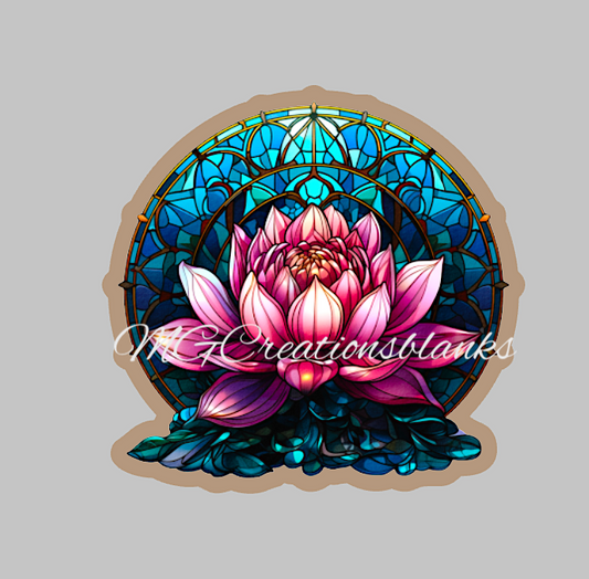 Lotus flower acrylic blanks for badge reels & vinyl decal, acrylic blank, decal, vinyl decal, cast acrylic, Lotus flower badge reel