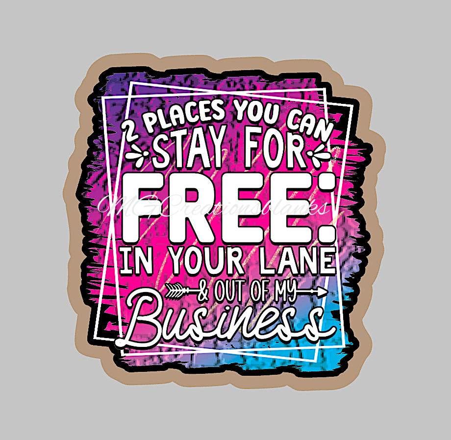 Out of my business clear acrylic blanks & vinyl decal, acrylic blank, decal, vinyl decal, cast acrylic, Out of my business badge reel, acrylic blank