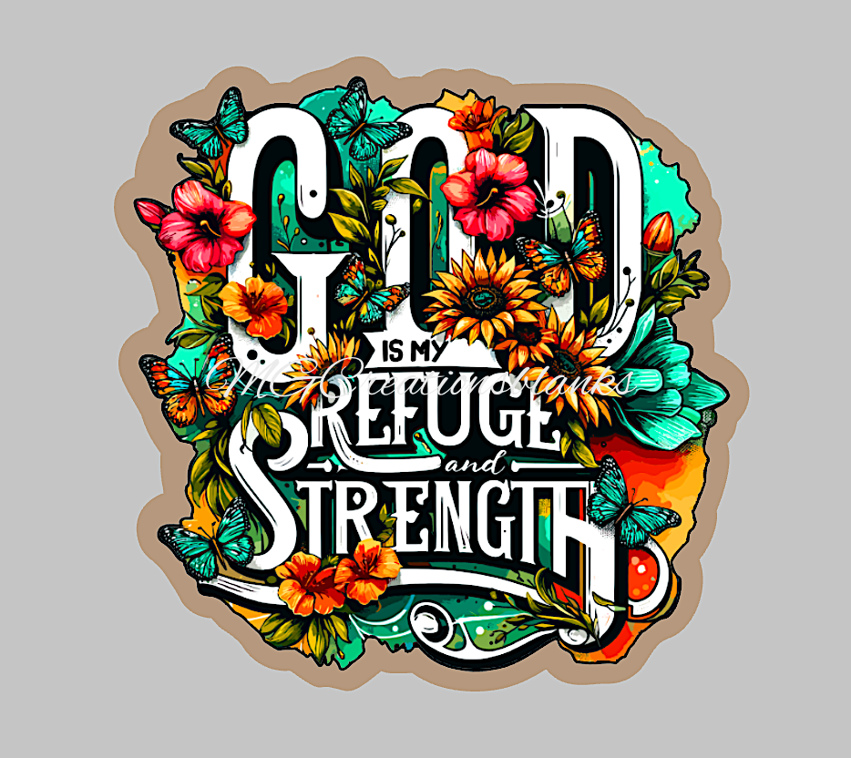 God is my refuge clear acrylic blanks & vinyl decal, acrylic blank, decal, vinyl decal, cast acrylic, God is my refuge badge reel, acrylic blank