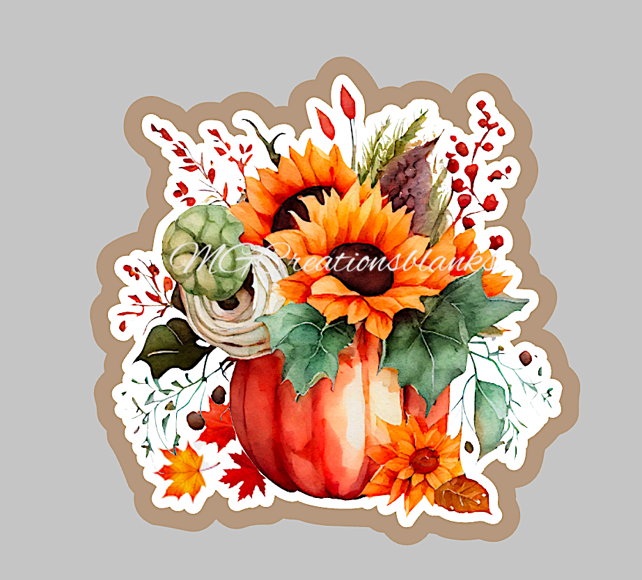 Fall pumpkin clear acrylic blanks for badge reels with matching vinyl decal, acrylic blank, decal, vinyl decal, Thankful Fall acrylic blank