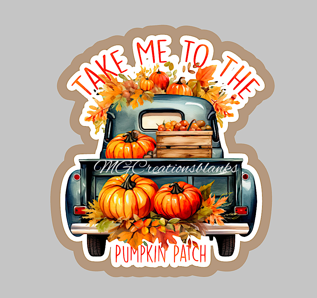 Fall pumpkin patch season clear acrylic blanks for badge reels with matching vinyl decal, acrylic blank, decal, vinyl decal, Fall pumpkin acrylic blank