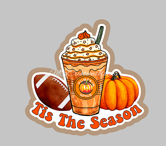 Fall football season clear acrylic blanks for badge reels with matching vinyl decal, acrylic blank, decal, vinyl decal, Fall acrylic blank