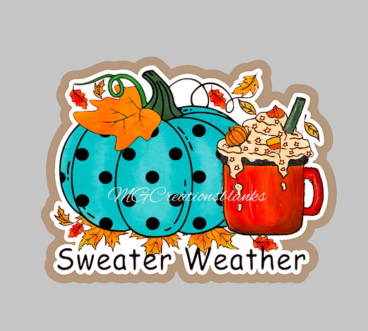 Fall sweater ready clear acrylic blanks for badge reels with matching vinyl decal, acrylic blank, decal, vinyl decal, Fall acrylic blank