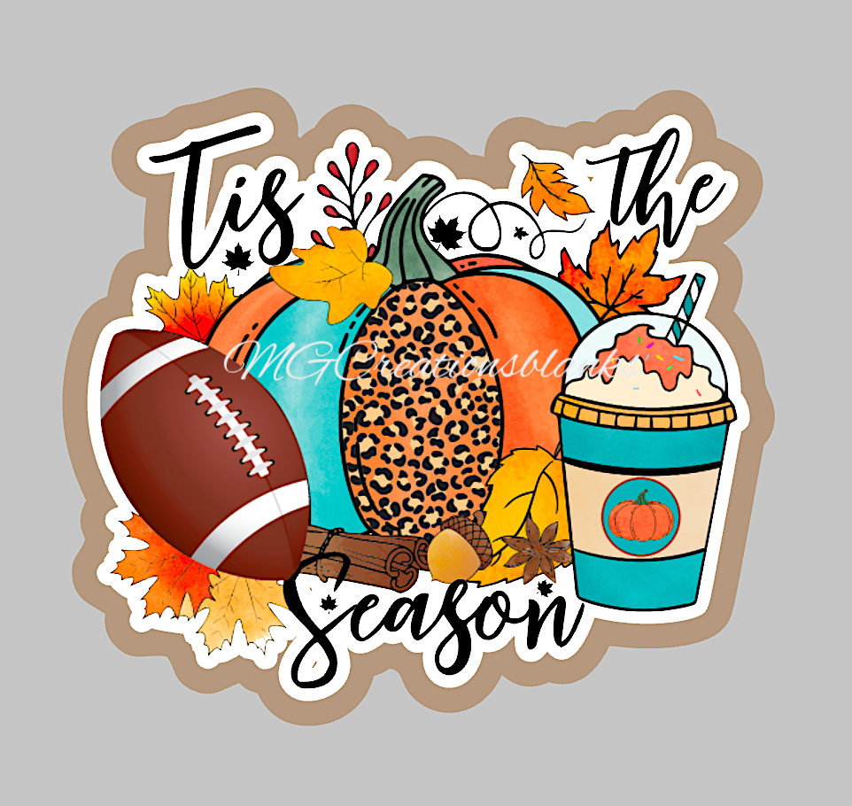 Fall football season clear acrylic blanks for badge reels with matching vinyl decal, acrylic blank, decal, vinyl decal, Fall acrylic blank