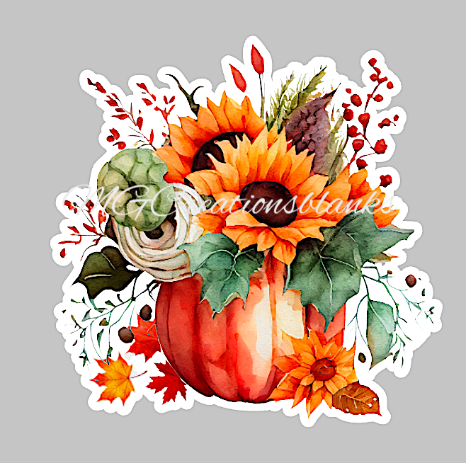 Fall pumpkin clear acrylic blanks for badge reels with matching vinyl decal, acrylic blank, decal, vinyl decal, Thankful Fall acrylic blank