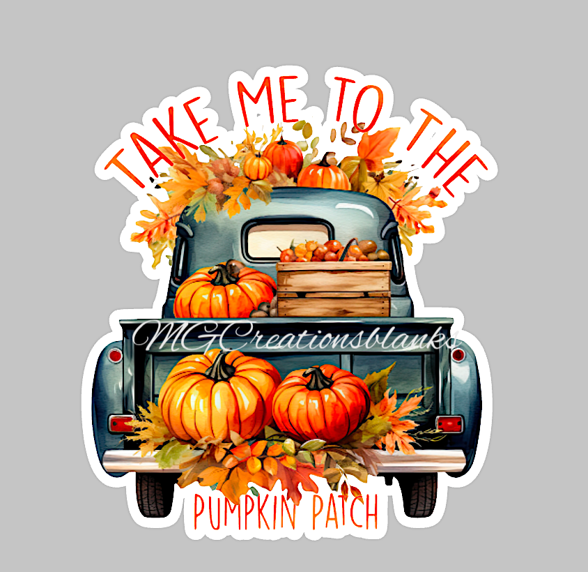 Fall pumpkin patch season clear acrylic blanks for badge reels with matching vinyl decal, acrylic blank, decal, vinyl decal, Fall pumpkin acrylic blank
