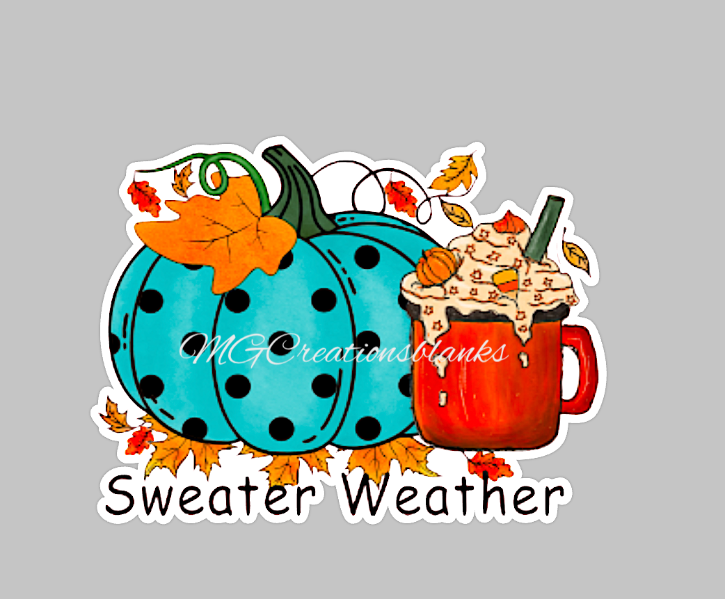 Fall sweater ready clear acrylic blanks for badge reels with matching vinyl decal, acrylic blank, decal, vinyl decal, Fall acrylic blank