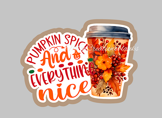 Pumpkin spice clear acrylic blanks for badge reels with matching vinyl decal, acrylic blank, decal, vinyl decal, Fall season acrylic blank