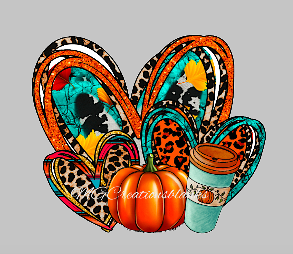 Fall pumpkin hearts clear acrylic blanks for badge reels with matching vinyl decal, acrylic blank, decal, vinyl decal, Thankful Fall acrylic blank