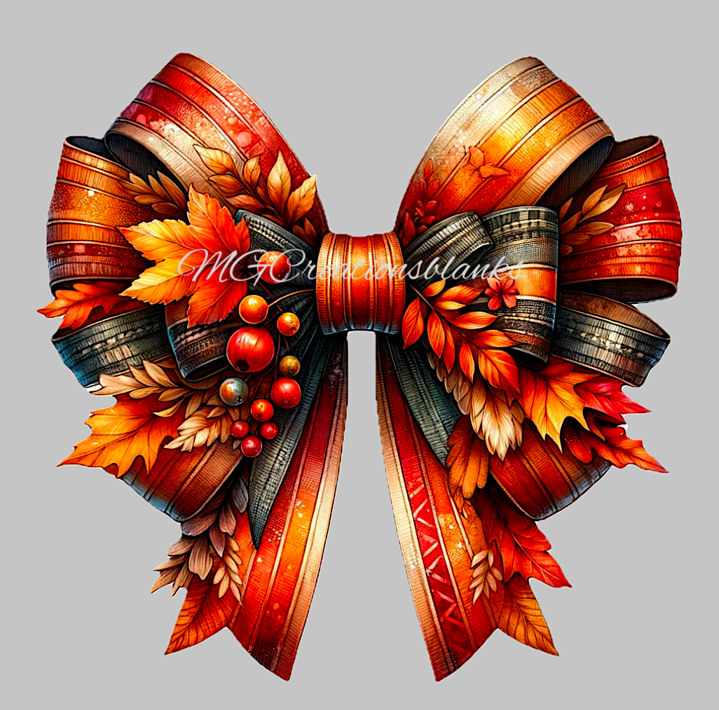 Croquette fall bow clear acrylic blanks for badge reels with matching vinyl decal, acrylic blank, decal, vinyl decal, Croquette fall bow, Croquette Autumn bow