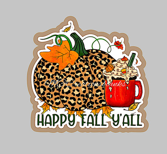 Happy fall clear acrylic blanks for badge reels with matching vinyl decal, acrylic blank, decal, vinyl decal, Happy Fall acrylic blank
