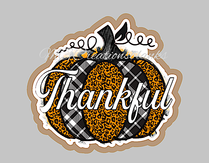 Thankful pumpkin clear acrylic blanks for badge reels with matching vinyl decal, acrylic blank, decal, vinyl decal, Thankful Fall acrylic blank