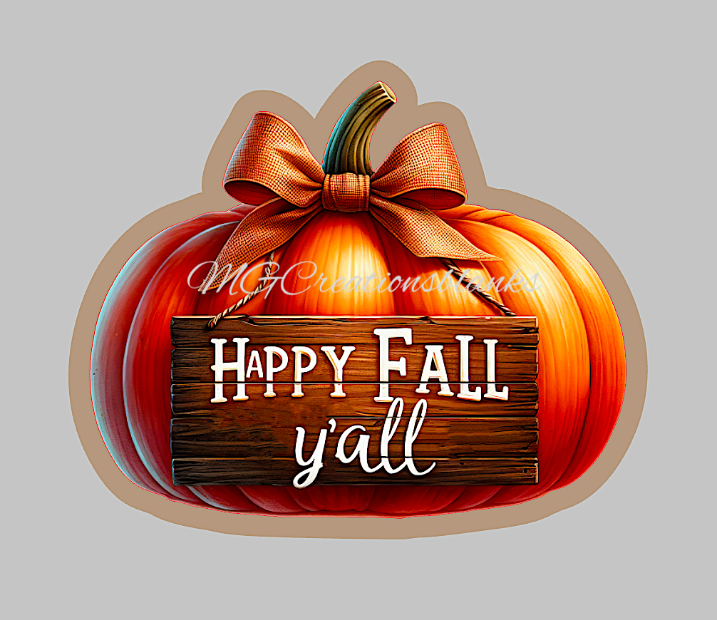 Happy fall clear acrylic blanks for badge reels with matching vinyl decal, acrylic blank, decal, vinyl decal, Happy Fall acrylic blank