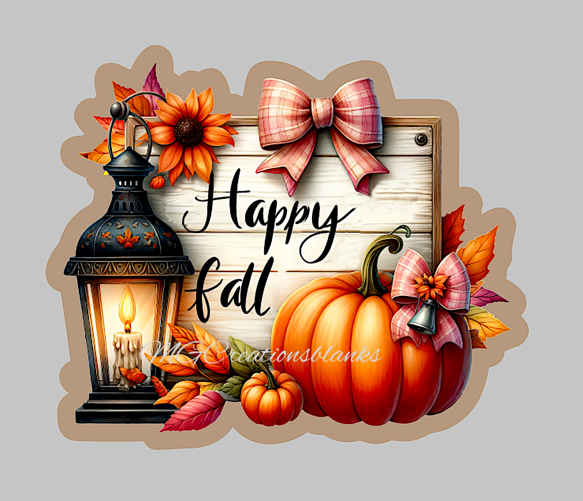 Happy fall clear acrylic blanks for badge reels with matching vinyl decal, acrylic blank, decal, vinyl decal, Pumpkin, Fall acrylic blank