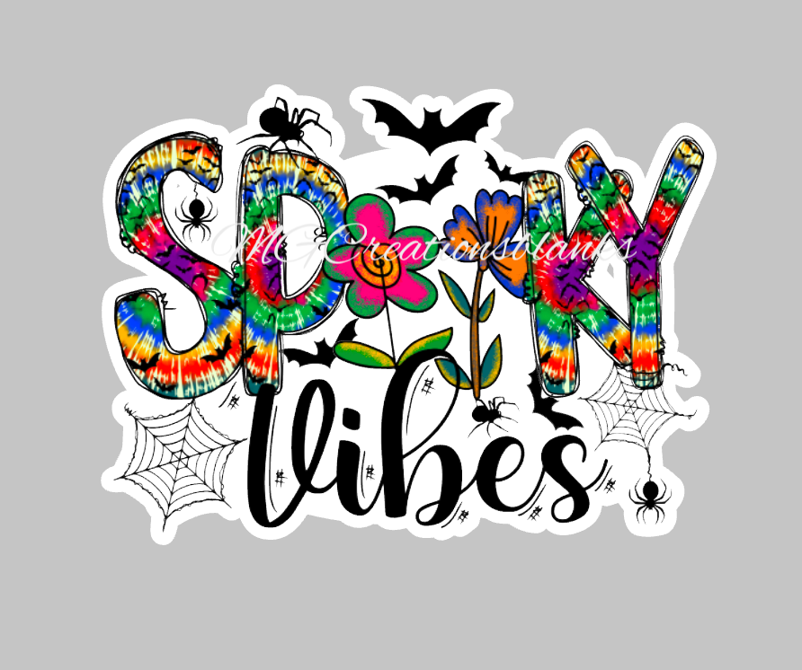 Halloween spooky vibes clear acrylic blanks for badge reels with matching vinyl decal, acrylic blank, decal, vinyl decal, Halloween spooky season acrylic blank, Halloween spooky season