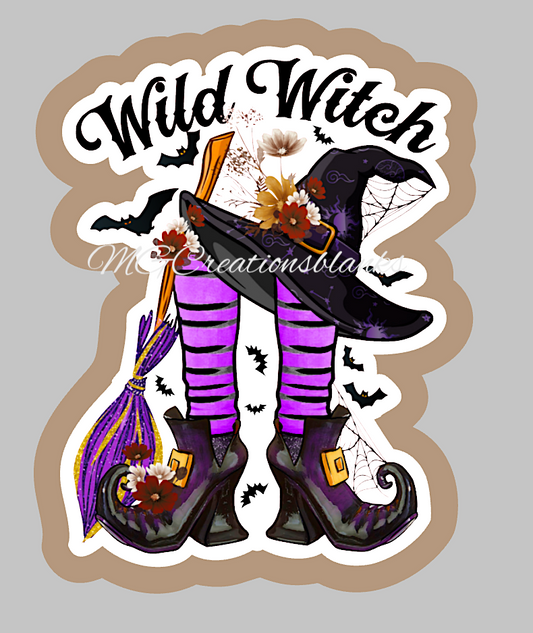 Wild witch clear acrylic blanks for badge reels with matching vinyl decal, acrylic blank, decal, vinyl decal, Halloween witch acrylic blank, Halloween witch, witch