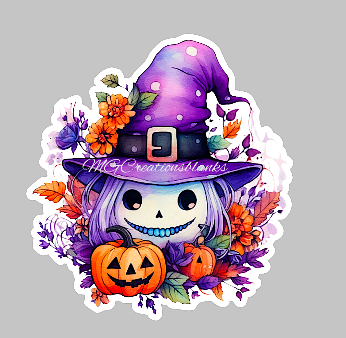 Halloween witch clear acrylic blanks for badge reels with matching vinyl decal, acrylic blank, decal, vinyl decal, Halloween witch acrylic blank, Halloween pumpkin, witch, pumpkin