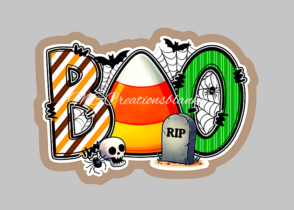 BOO Halloween clear acrylic blanks for badge reels with matching vinyl decal, BOO acrylic blank, Boo decal, vinyl decal, ghost acrylic blank, Halloween
