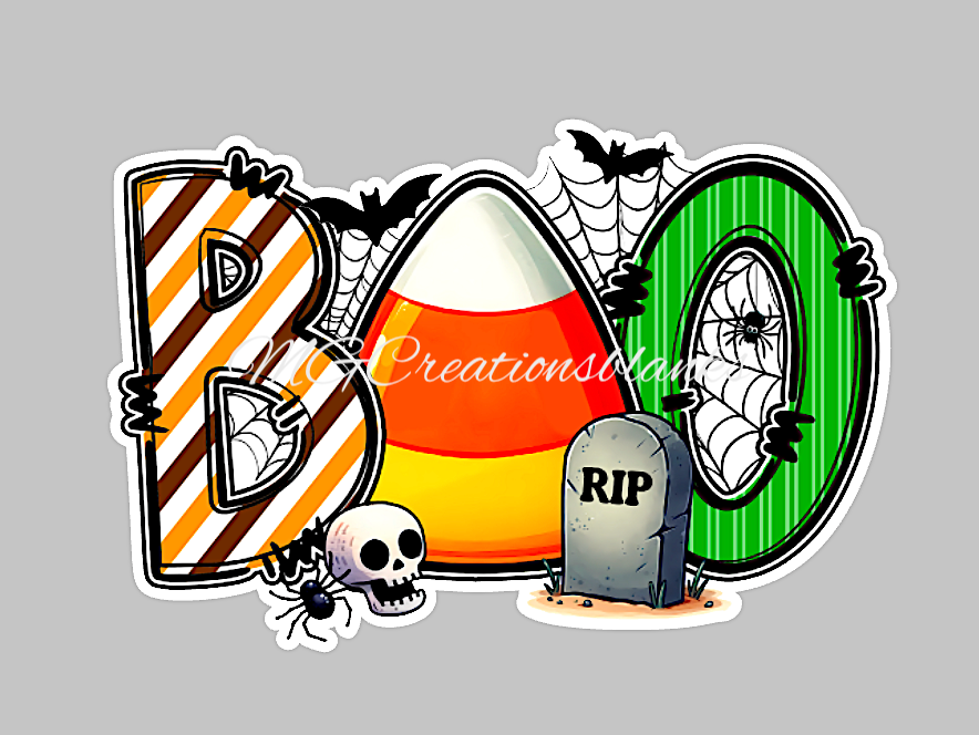 BOO Halloween clear acrylic blanks for badge reels with matching vinyl decal, BOO acrylic blank, Boo decal, vinyl decal, ghost acrylic blank, Halloween