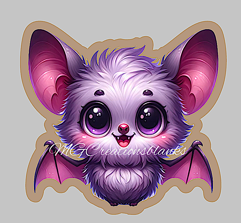 Halloween bat clear acrylic blanks for badge reels with matching vinyl decal, acrylic blank, decal, vinyl decal, bat acrylic blank, Halloween bat
