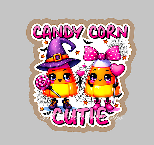 Halloween candy corn, Candy corn clear acrylic blanks for badge reels with matching vinyl decal, acrylic blank, decal, vinyl decal, Halloween candy acrylic blank, Halloween candy