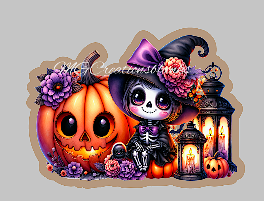 Halloween skeleton clear acrylic blanks for badge reels with matching vinyl decal, skeleton acrylic blank, decal, vinyl decal, Halloween season, Skeleton acrylic blank, Halloween spooky season