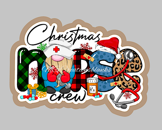Holiday Nurse crew clear acrylic blank for badge reel with matching vinyl decal, Santa's favorite nurse acrylic blank, Nurse vinyl decal, Christmas decal, acrylic, Christmas nurse acrylic blank, Nurse crew, Nurse