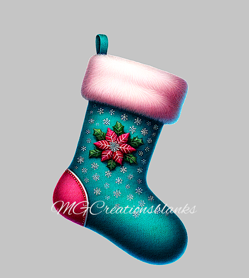 Stocking clear acrylic blank for badge reel with matching vinyl decal, acrylic blank, decal, vinyl decal, Christmas stocking decal, acrylic, Christmas stocking acrylic blank
