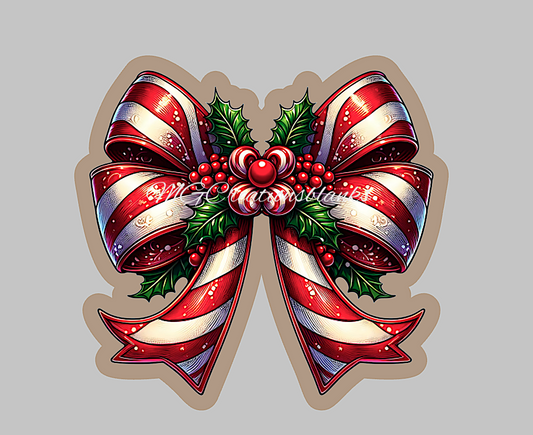 Christmas bow clear acrylic blank for badge reel with matching vinyl decal, acrylic blank, mistletoe decal, vinyl decal, Mistletoe acrylic, Christmas bow