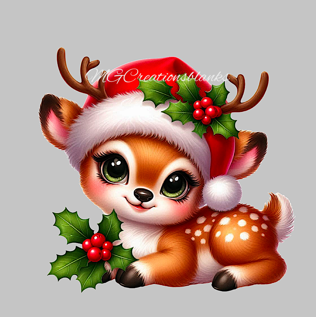 Reindeer clear acrylic blank for badge reel with matching vinyl decal, acrylic blank, decal, vinyl decal, Reindeer decal, acrylic, Santa Reindeer acrylic blank