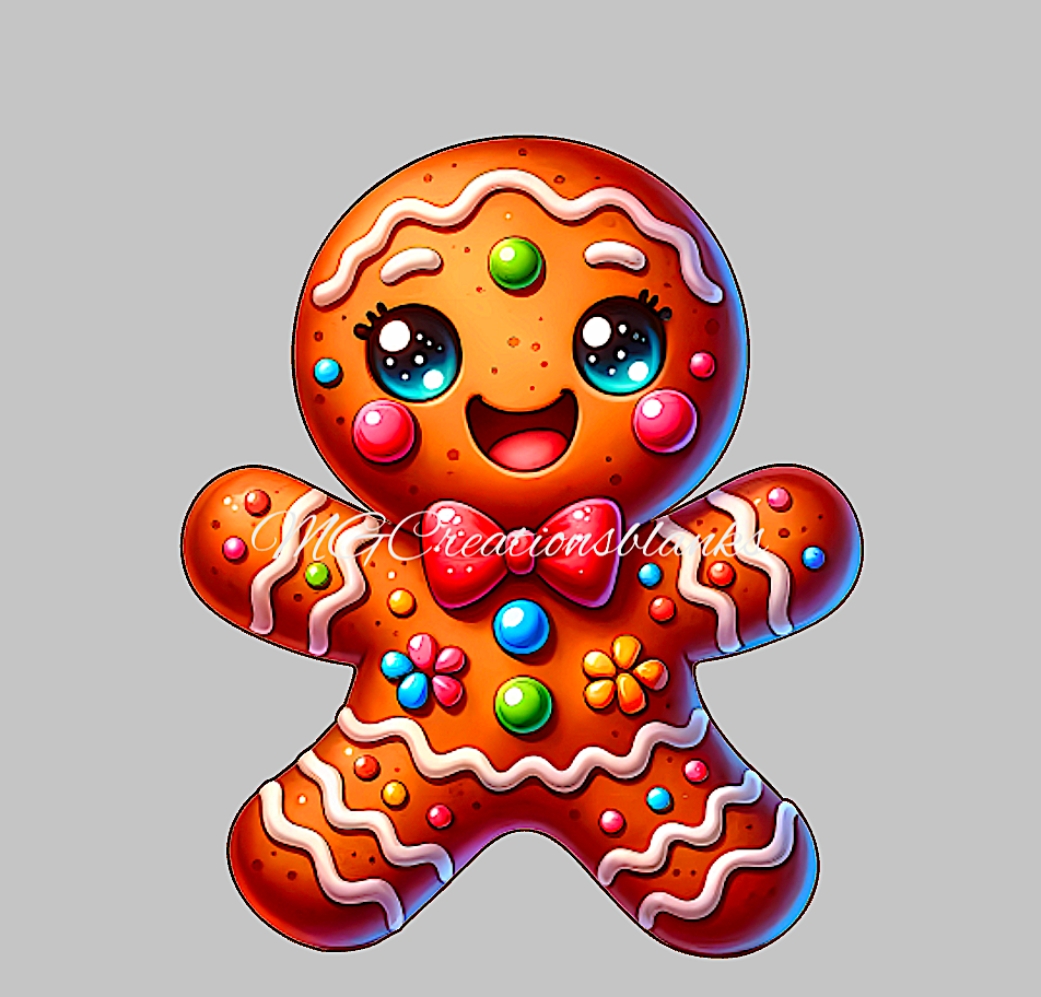 Gingerbread man clear acrylic blank for badge reel with matching vinyl decal, acrylic blank, cookie decal, vinyl decal, Gingerbread boy clear acrylic, Gingerbread boy clear acrylic blank