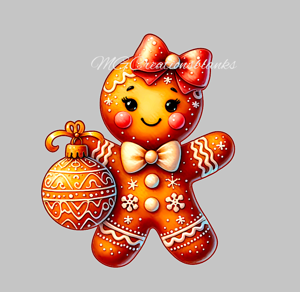 Gingerbread girl clear acrylic blank for badge reel with matching vinyl decal, acrylic blank, cookie decal, vinyl decal, Gingerbread girl clear acrylic, Gingerbread girl clear acrylic blank