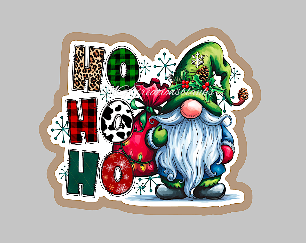 Ho Ho Ho clear acrylic blank for badge reel with matching vinyl decal, acrylic blank, Santa ho ho ho decal, vinyl decal, Santa ho ho ho decal, acrylic, Christmas acrylic blank