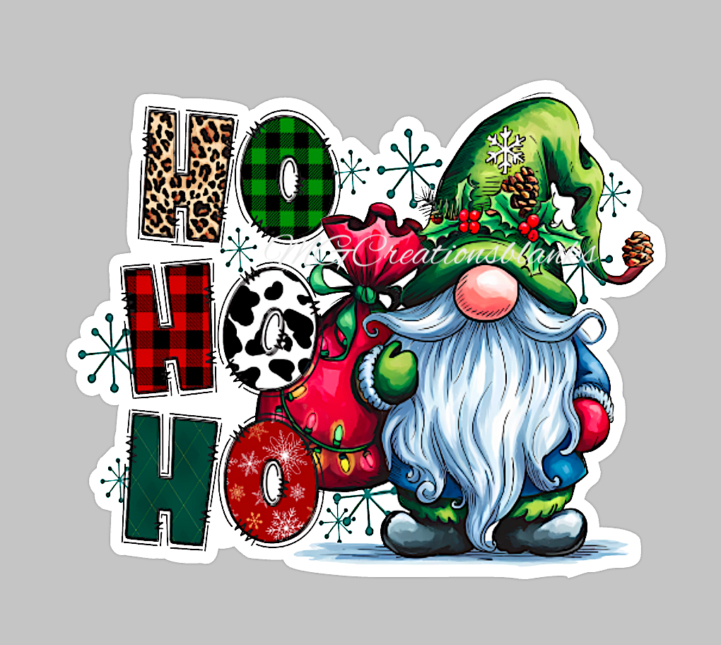 Ho Ho Ho clear acrylic blank for badge reel with matching vinyl decal, acrylic blank, Santa ho ho ho decal, vinyl decal, Santa ho ho ho decal, acrylic, Christmas acrylic blank
